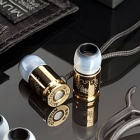 Ear Headphones Shaped Like-Bullets with Gold Titanium Coated