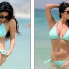  Casey Batchelor slips into a slinky mint bikini in Dubai