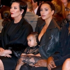 Kim Kardashian, Kanye West and North at Paris Fashion Week