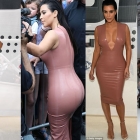  Kim Kardashian Squeezes into Latex Dress With a VERY Plunging Neckline